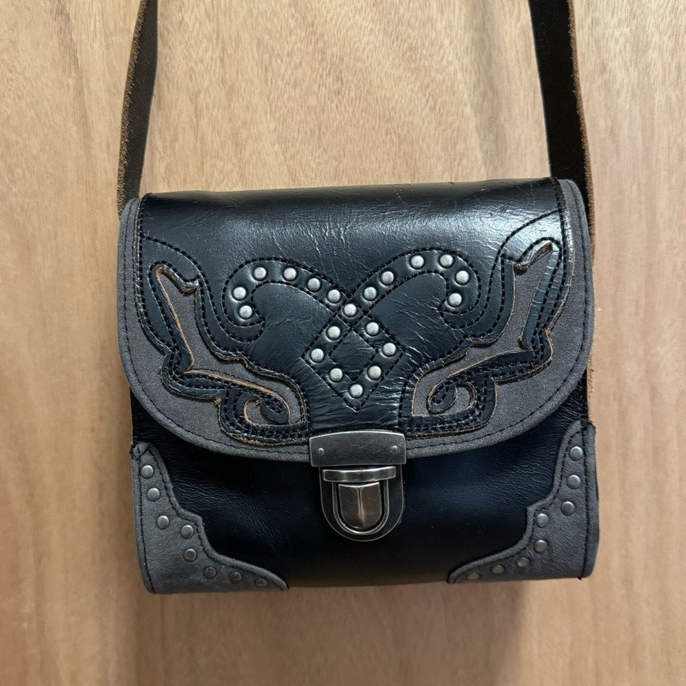 Zara Genuine leather western style mini crossbody bag